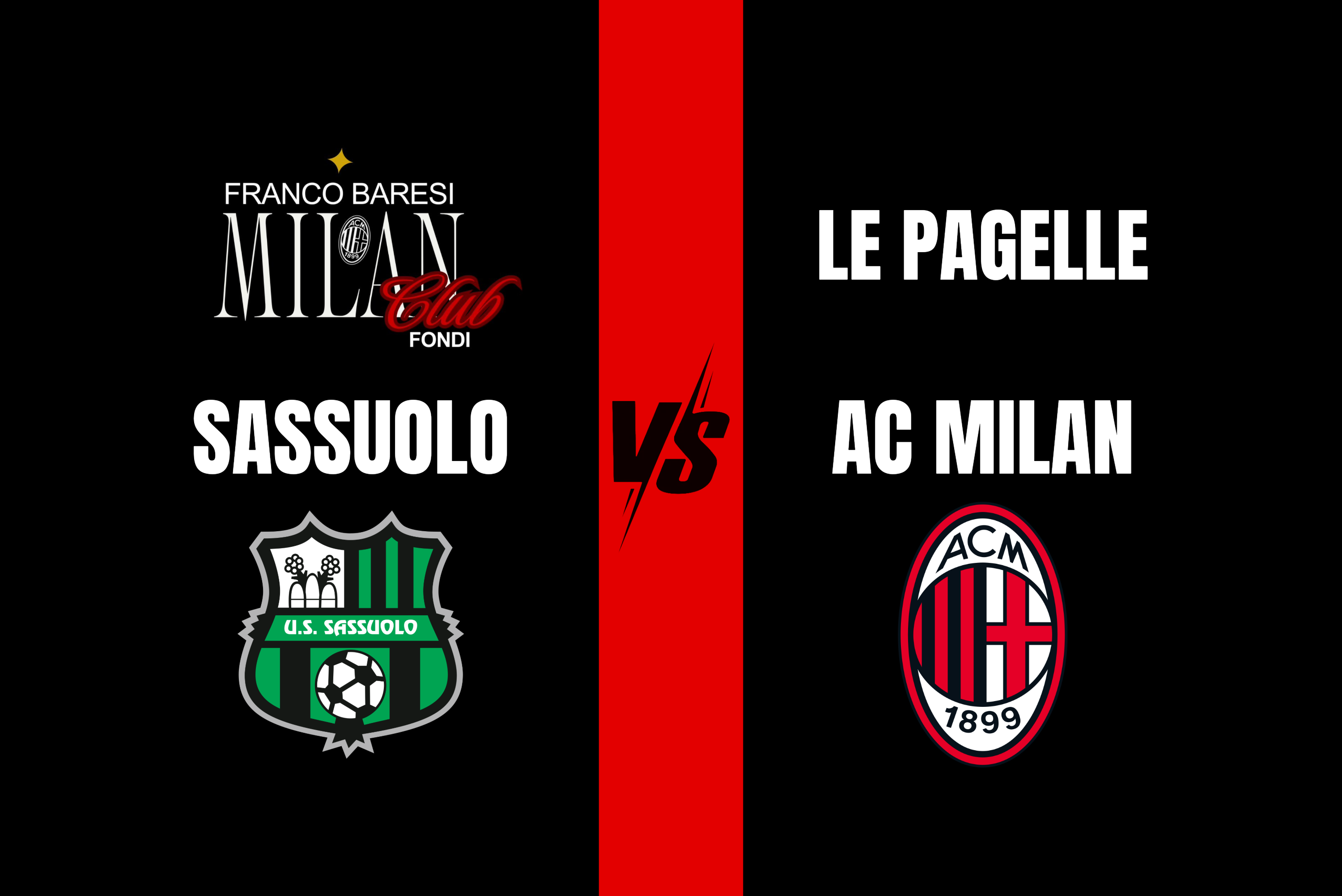 Sassuolo-Milan: 2-0, le pagelle del Milan Club Fondi